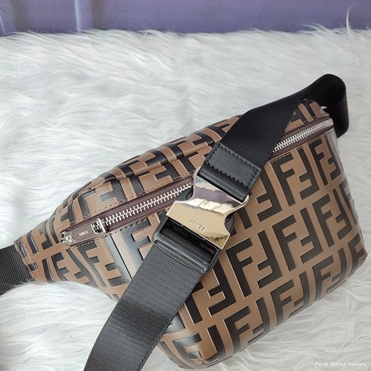 HOT Nappa Belt Fendi Motif In Brown Bag FF Leather 0712